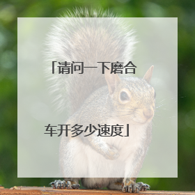 请问一下磨合车开多少速度