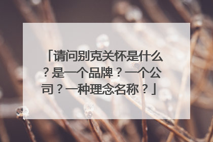 请问别克关怀是什么？是一个品牌？一个公司？一种理念名称？