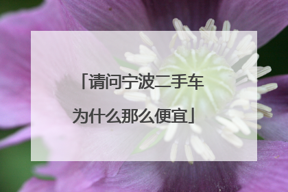 请问宁波二手车为什么那么便宜