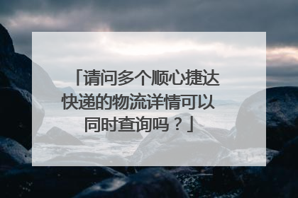 请问多个顺心捷达快递的物流详情可以同时查询吗？