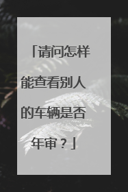 请问怎样能查看别人的车辆是否年审？