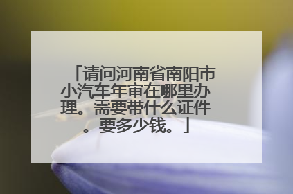 请问河南省南阳市小汽车年审在哪里办理。需要带什么证件。要多少钱。