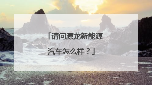 请问源龙新能源汽车怎么样？