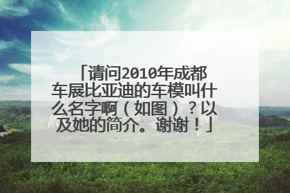 请问2010年成都车展比亚迪的车模叫什么名字啊（如图）？以及她的简介。谢谢！