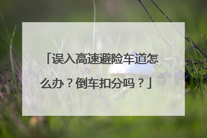 误入高速避险车道怎么办？倒车扣分吗？