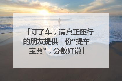 订了车，请真正懂行的朋友提供一份“提车宝典”，分数好说