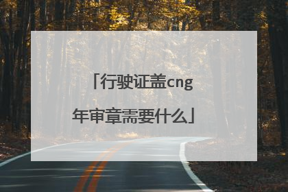 行驶证盖cng年审章需要什么
