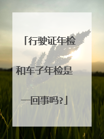 行驶证年检和车子年检是一回事吗?