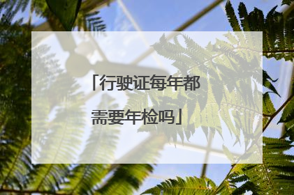 行驶证每年都需要年检吗