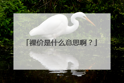 裸价是什么意思啊？