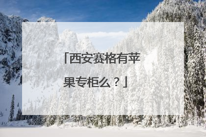 西安赛格有苹果专柜么？