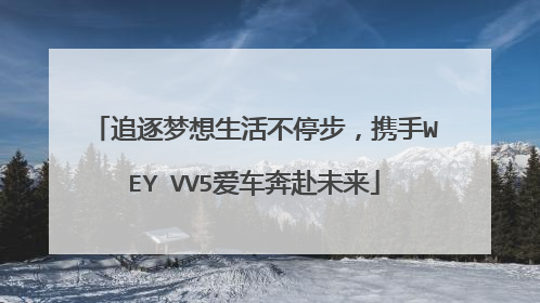 追逐梦想生活不停步，携手WEY VV5爱车奔赴未来