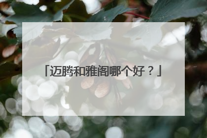 迈腾和雅阁哪个好？