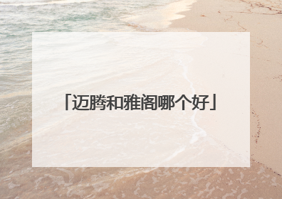 迈腾和雅阁哪个好