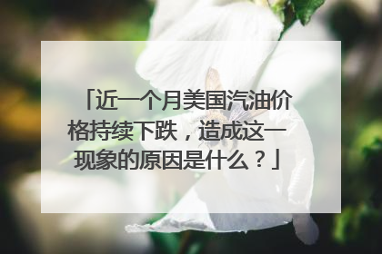 近一个月美国汽油价格持续下跌，造成这一现象的原因是什么？