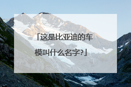 这是比亚迪的车模叫什么名字?