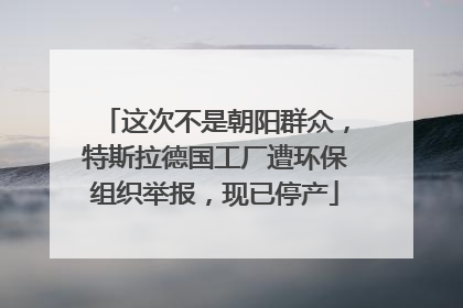 这次不是朝阳群众，特斯拉德国工厂遭环保组织举报，现已停产