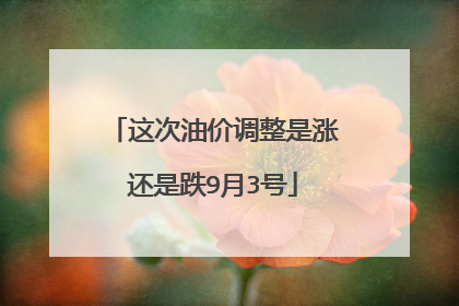 这次油价调整是涨还是跌9月3号