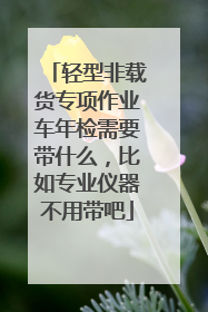轻型非载货专项作业车年检需要带什么，比如专业仪器不用带吧