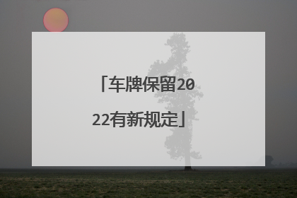 车牌保留2022有新规定