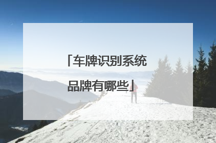 车牌识别系统品牌有哪些