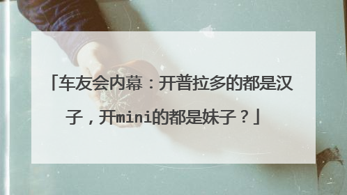 车友会内幕：开普拉多的都是汉子，开mini的都是妹子？