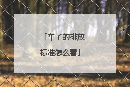 车子的排放标准怎么看