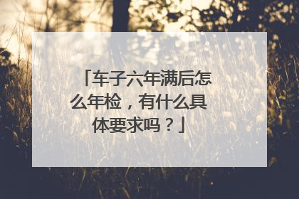 车子六年满后怎么年检，有什么具体要求吗？