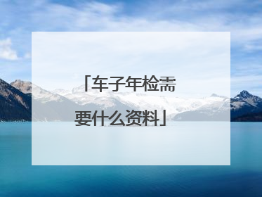 车子年检需要什么资料