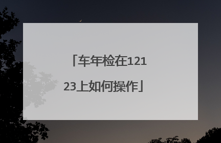 车年检在12123上如何操作