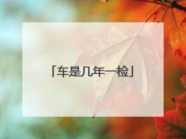 车是几年一检