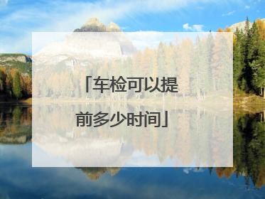 车检可以提前多少时间
