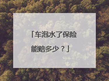 车泡水了保险能赔多少？