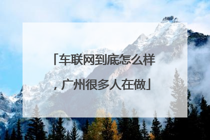 车联网到底怎么样，广州很多人在做
