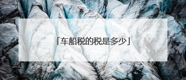 车船税的税是多少