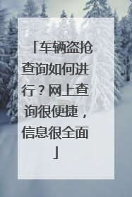 车辆盗抢查询如何进行？网上查询很便捷，信息很全面