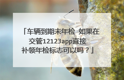 车辆到期未年检 如果在交管12123app直接补领年检标志可以吗？