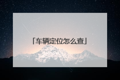 车辆定位怎么查