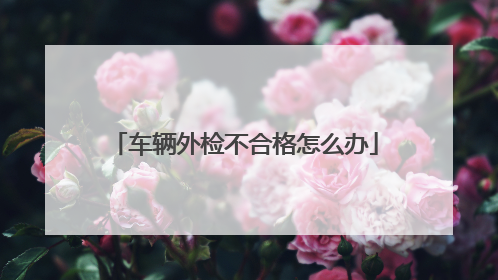 车辆外检不合格怎么办