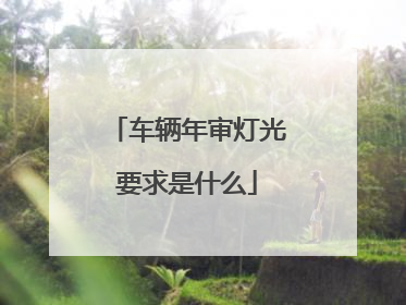 车辆年审灯光要求是什么