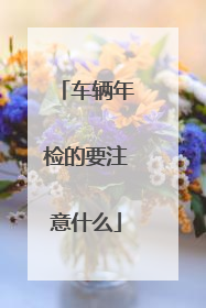 车辆年检的要注意什么