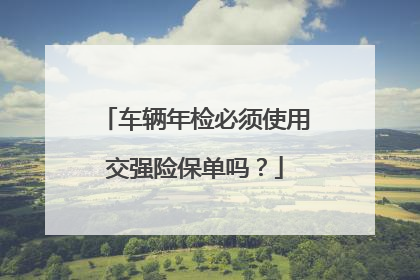 车辆年检必须使用交强险保单吗？