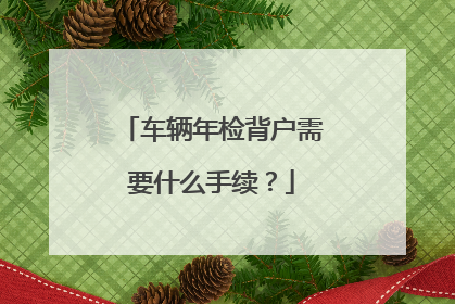 车辆年检背户需要什么手续？