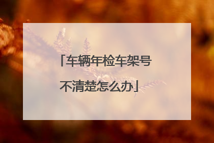 车辆年检车架号不清楚怎么办