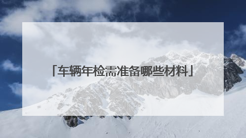 车辆年检需准备哪些材料