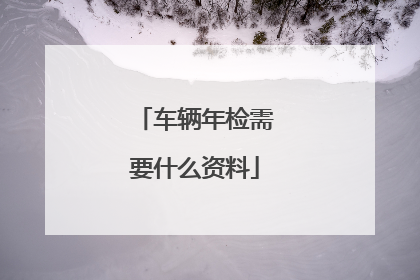 车辆年检需要什么资料