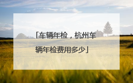 车辆年检，杭州车辆年检费用多少