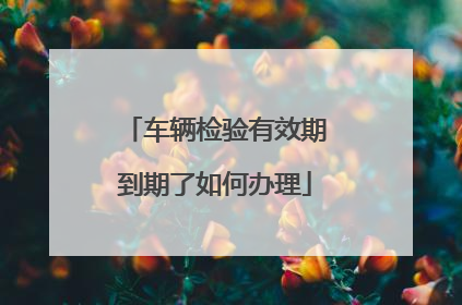 车辆检验有效期到期了如何办理