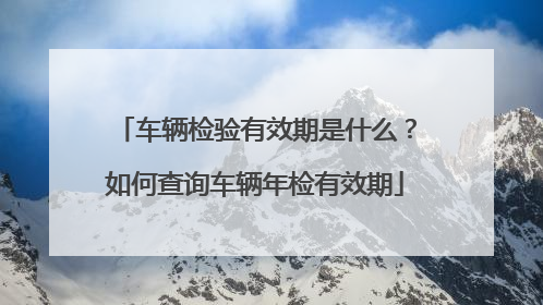 车辆检验有效期是什么？如何查询车辆年检有效期