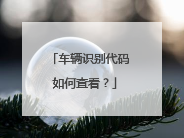 车辆识别代码如何查看？